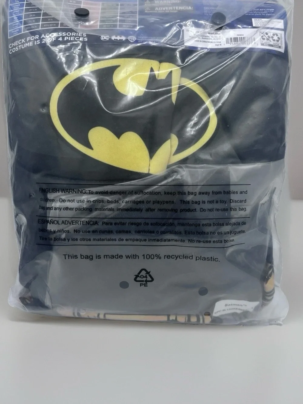 Kids DC Superhero Batman Wheelchair Friendly Costume Rubies Size M 8 NWT